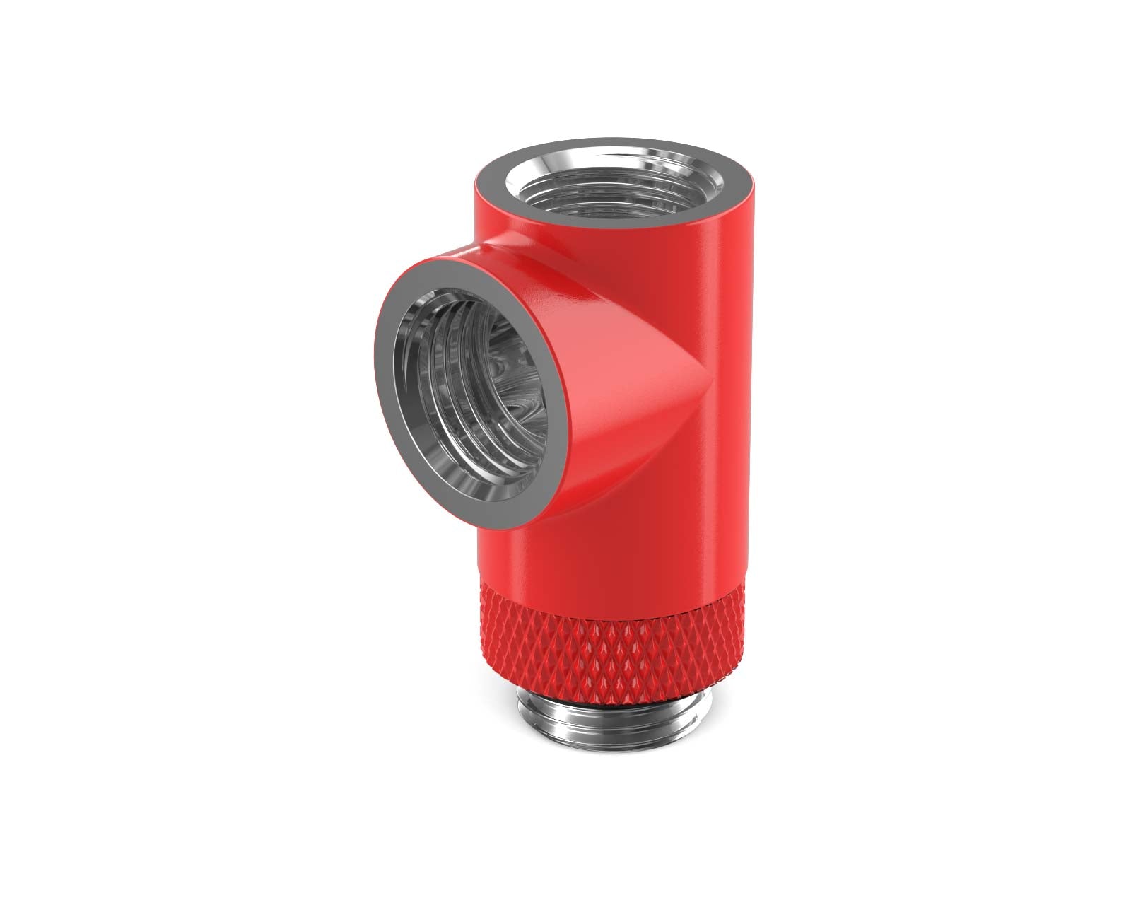 PrimoChill G 1/4in. Inline Rotary 3-Way SX Female T Adapter - PrimoChill - KEEPING IT COOL Razor Red