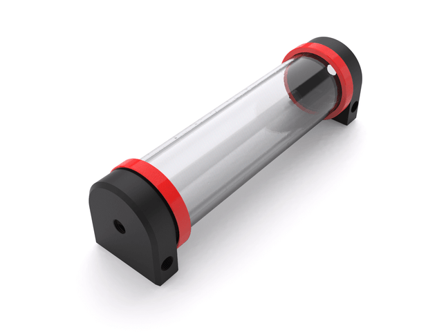 PrimoChill CTR Hard Mount Phase II Reservoir - Black POM - 240mm - PrimoChill - KEEPING IT COOL UV Red