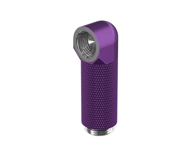 PrimoChill Male to Female G 1/4in. 90 Degree SX Rotary 35mm Extension Elbow Fitting - PrimoChill - KEEPING IT COOL Candy Purple