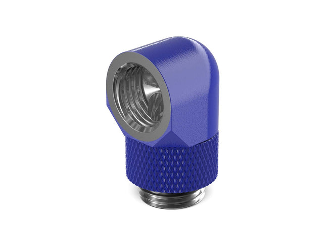 PrimoChill Male to Female G 1/4in. 90 Degree SX Rotary Elbow Fitting - PrimoChill - KEEPING IT COOL True Blue