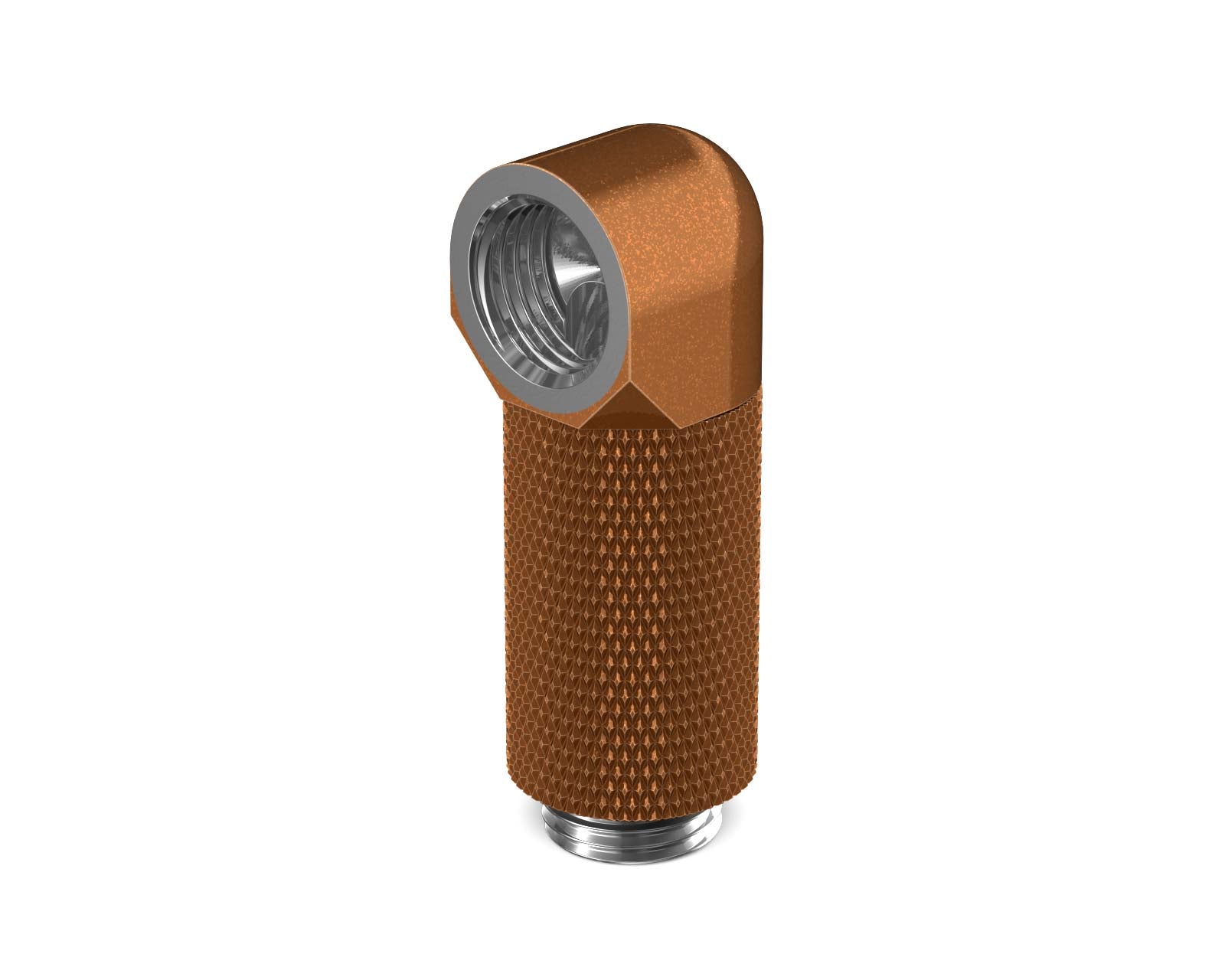 PrimoChill Male to Female G 1/4in. 90 Degree SX Rotary 30mm Extension Elbow Fitting - PrimoChill - KEEPING IT COOL Copper