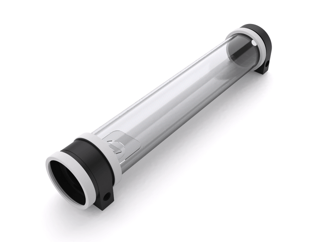 PrimoChill CTR Hard Mount Phase II High Flow D5 Enabled Reservoir - Black POM - 360mm - PrimoChill - KEEPING IT COOL Sky White
