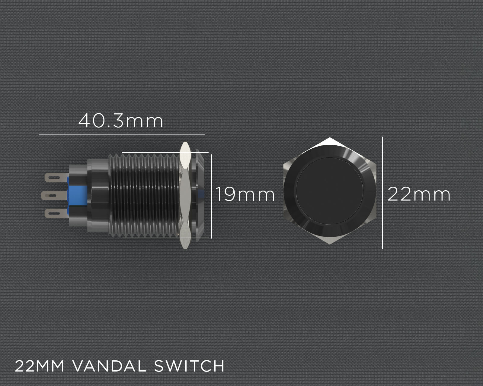 PrimoChill Black Aluminum Momentary Vandal Resistant Switch - 22mm - PrimoChill - KEEPING IT COOL