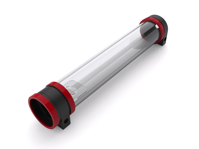 PrimoChill CTR Hard Mount Phase II High Flow D5 Enabled Reservoir - Black POM - 360mm - PrimoChill - KEEPING IT COOL Razor Red