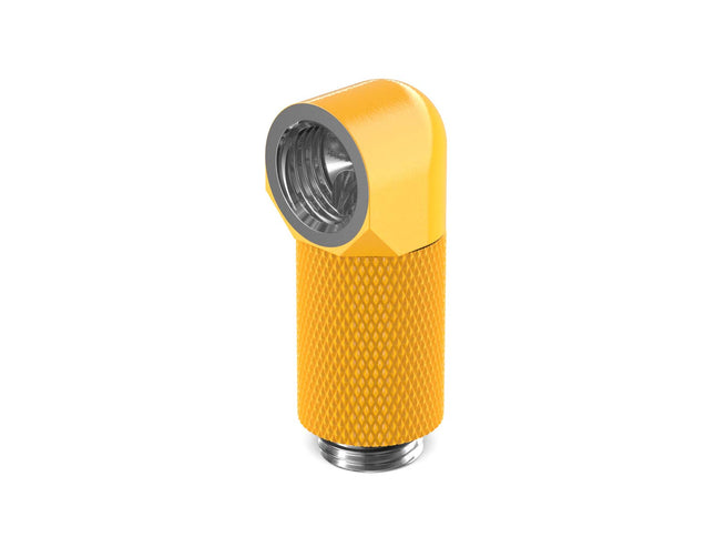 PrimoChill Male to Female G 1/4in. 90 Degree SX Rotary 25mm Extension Elbow Fitting - PrimoChill - KEEPING IT COOL Yellow