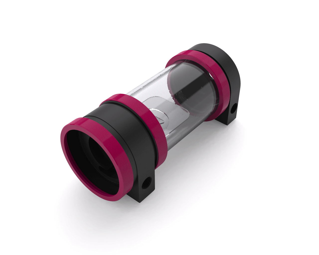 PrimoChill CTR Hard Mount Phase II High Flow D5 Enabled Reservoir - Black POM - 120mm - PrimoChill - KEEPING IT COOL Magenta
