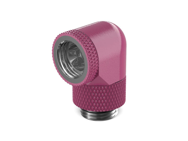 PrimoChill Male to Female G 1/4in. 90 Degree SX Dual Rotary Elbow Fitting - PrimoChill - KEEPING IT COOL Magenta