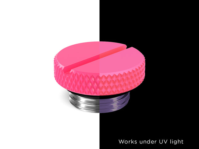 PrimoChill G 1/4in. SX Knurled Slotted Stop Fitting - PrimoChill - KEEPING IT COOL UV Pink