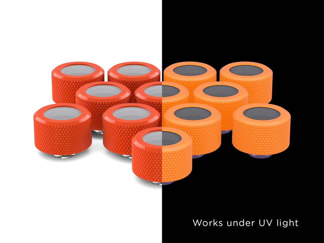 PrimoChill 16mm OD Rigid SX Fitting - 12 Pack - PrimoChill - KEEPING IT COOL UV Orange