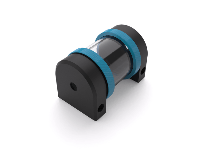 PrimoChill CTR Hard Mount Phase II Reservoir - Black POM - 80mm - PrimoChill - KEEPING IT COOL Sky Blue