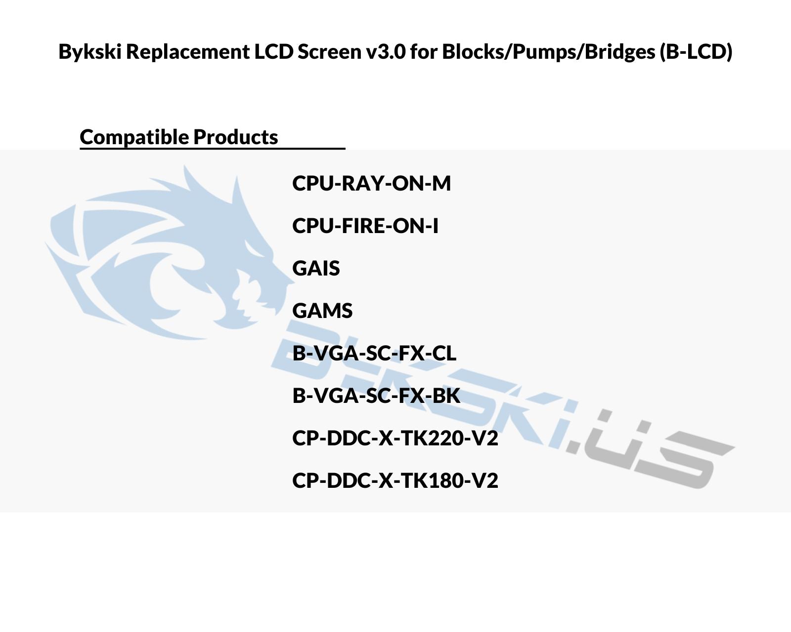 Bykski Replacement LCD Screen v3.0 For Blocks/Pumps/Bridges (B-LCD)