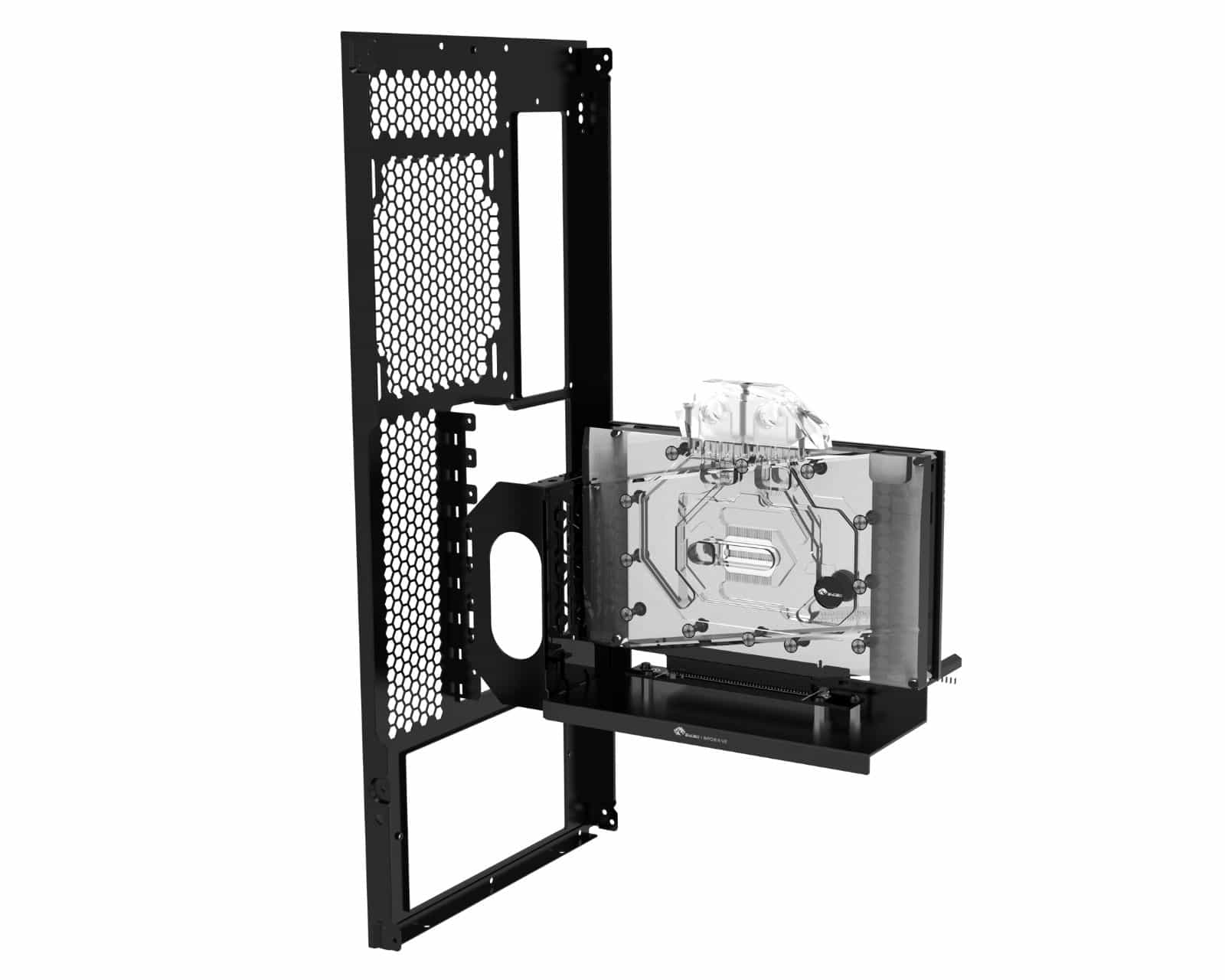 Bykski Vertical Mount/Holder for GPU Showcasing with fixed high-performance PCI-E Extension cable (B-6HPCI-E-X-V2K))
