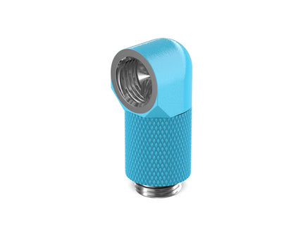 PrimoChill Male to Female G 1/4in. 90 Degree SX Rotary 20mm Extension Elbow Fitting - PrimoChill - KEEPING IT COOL Sky Blue