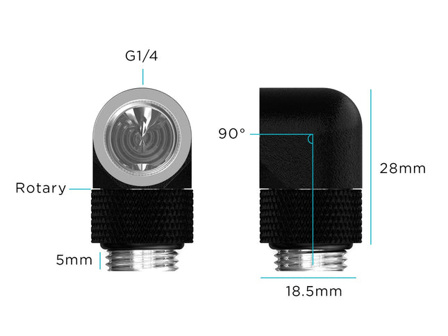 BSTOCK:PrimoChill Male to Female G 1/4in. 90 Degree SX Rotary Elbow Fitting - Toxic Candy