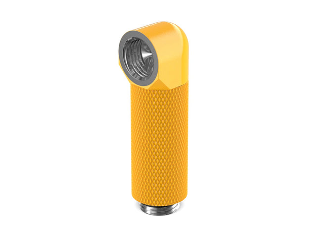 PrimoChill Male to Female G 1/4in. 90 Degree SX Rotary 40mm Extension Elbow Fitting - PrimoChill - KEEPING IT COOL Yellow