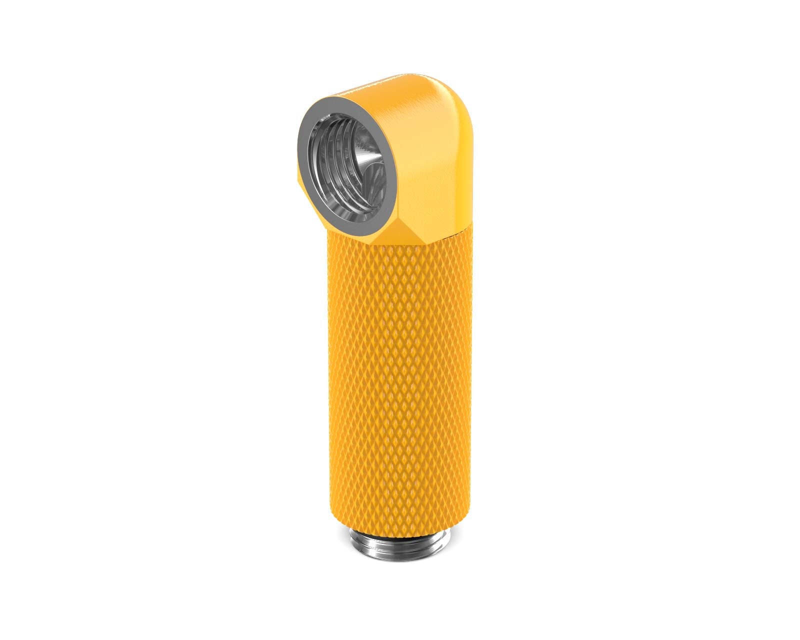 PrimoChill Male to Female G 1/4in. 90 Degree SX Rotary 40mm Extension Elbow Fitting - PrimoChill - KEEPING IT COOL Yellow