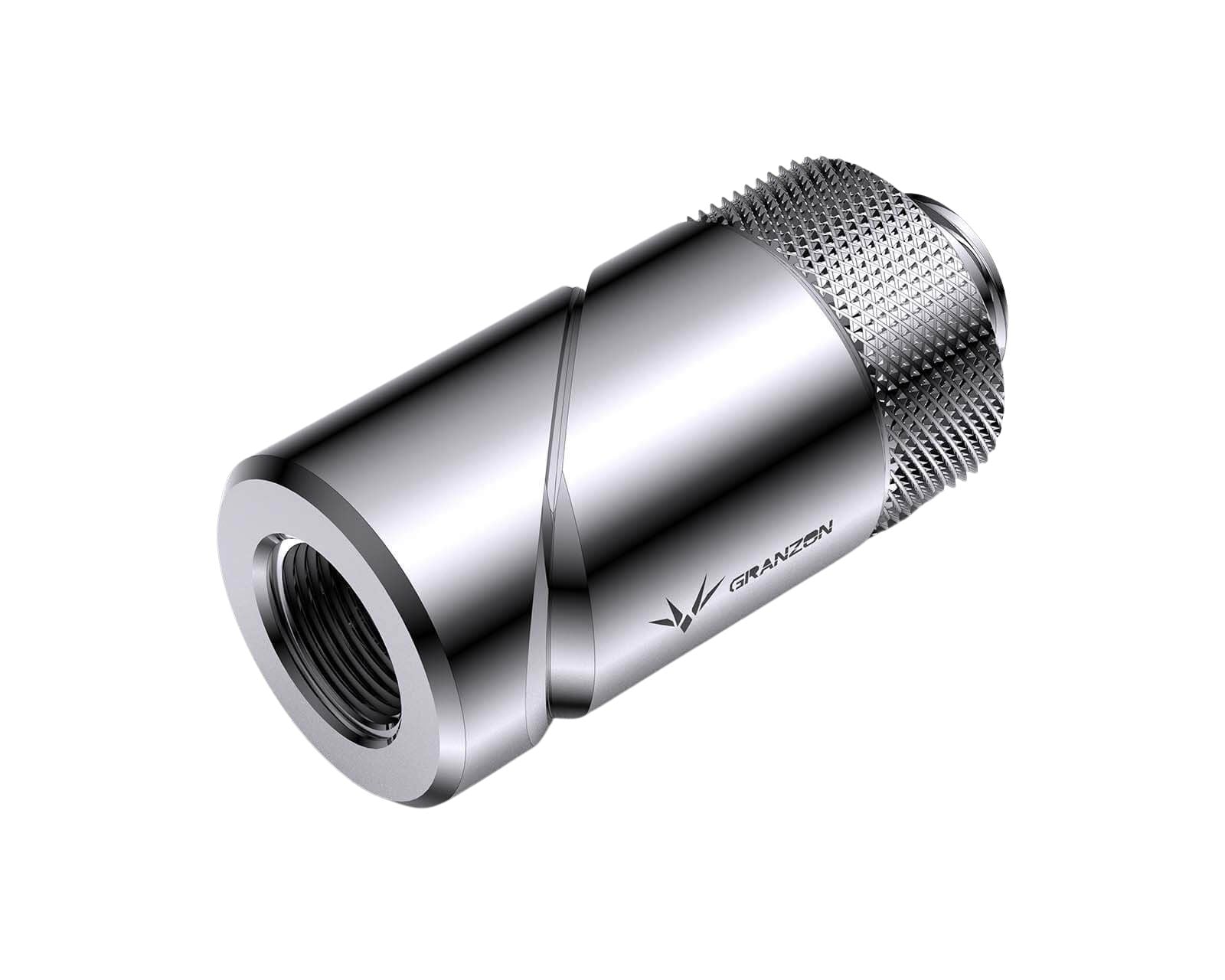 Granzon G 1/4in. Male to Female 0 - 90 Degree Multi Directional Rotary Elbow Fitting(GD-SK) - PrimoChill - KEEPING IT COOL Silver
