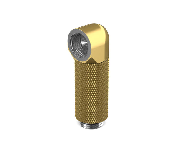 PrimoChill Male to Female G 1/4in. 90 Degree SX Rotary 35mm Extension Elbow Fitting - PrimoChill - KEEPING IT COOL Candy Gold