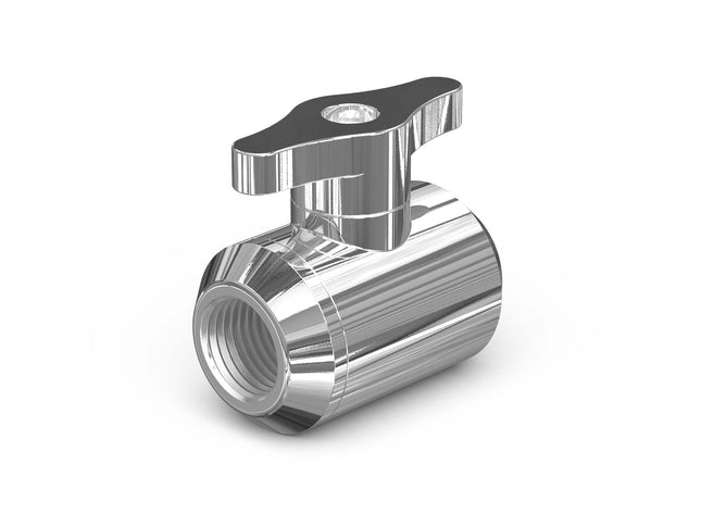 PrimoChill Female to Female G 1/4 Drain Ball Valve - PrimoChill - KEEPING IT COOL Nickel Silver