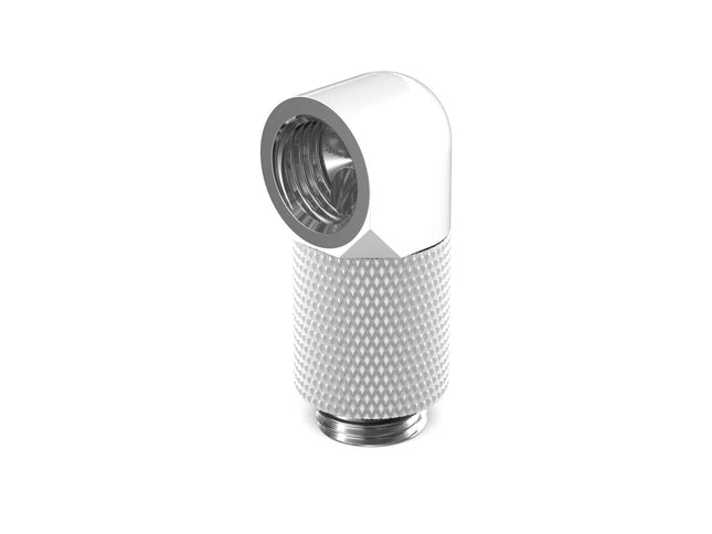 PrimoChill Male to Female G 1/4in. 90 Degree SX Rotary 20mm Extension Elbow Fitting - PrimoChill - KEEPING IT COOL Sky White