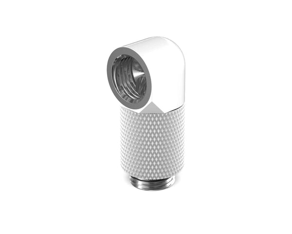PrimoChill Male to Female G 1/4in. 90 Degree SX Rotary 20mm Extension Elbow Fitting - PrimoChill - KEEPING IT COOL Sky White