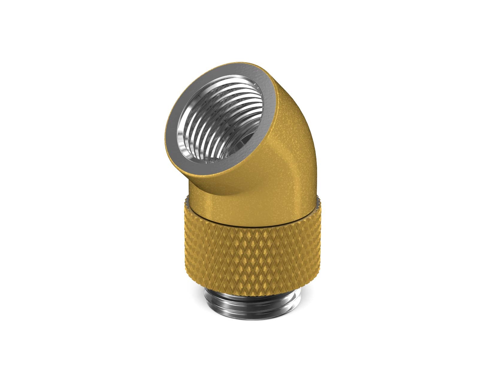 PrimoChill Male to Female G 1/4in. 45 Degree SX Rotary Elbow Fitting - PrimoChill - KEEPING IT COOL Gold