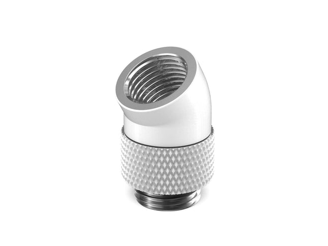 PrimoChill Male to Female G 1/4in. 30 Degree SX Rotary Elbow Fitting - PrimoChill - KEEPING IT COOL Sky White