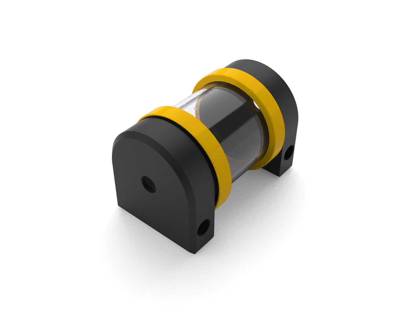 PrimoChill CTR Hard Mount Phase II Reservoir - Black POM - 80mm - PrimoChill - KEEPING IT COOL Yellow