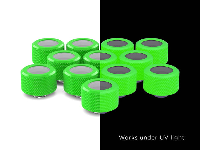 PrimoChill 16mm OD Rigid SX Fitting - 12 Pack - PrimoChill - KEEPING IT COOL UV Green
