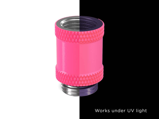 PrimoChill Male to Female G 1/4in. 20mm SX Extension Coupler - PrimoChill - KEEPING IT COOL UV Pink