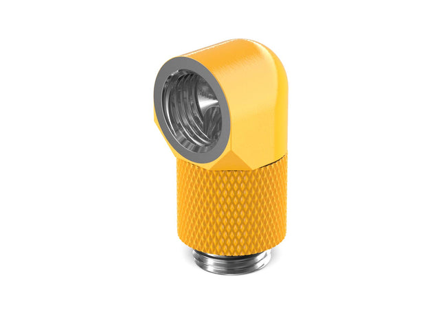 PrimoChill Male to Female G 1/4in. 90 Degree SX Rotary 15mm Extension Elbow Fitting - PrimoChill - KEEPING IT COOL Yellow