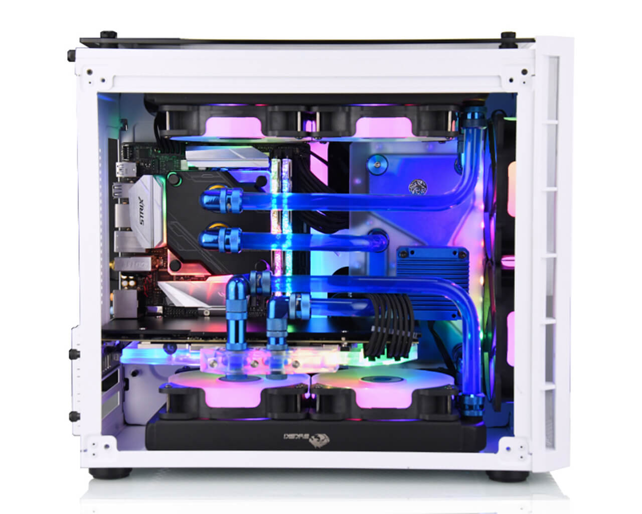 Bykski Distro Plate For CORSAIR 280X - Frosted PMMA w/ 5v Addressable RGB (RBW) - Pump Included (RGV-COS-280X-P)