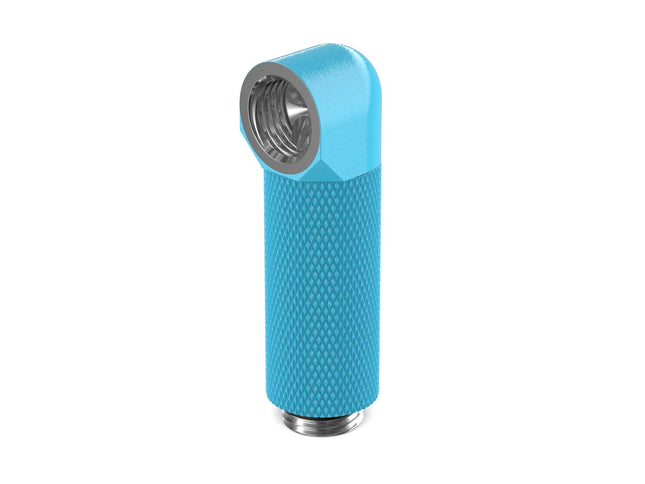 PrimoChill Male to Female G 1/4in. 90 Degree SX Rotary 40mm Extension Elbow Fitting - PrimoChill - KEEPING IT COOL Sky Blue