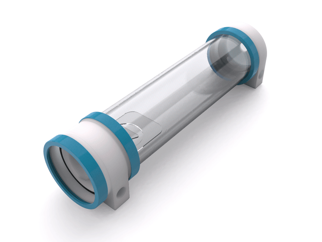 PrimoChill CTR Hard Mount Phase II High Flow D5 Enabled Reservoir - White POM - 240mm - PrimoChill - KEEPING IT COOL Sky Blue