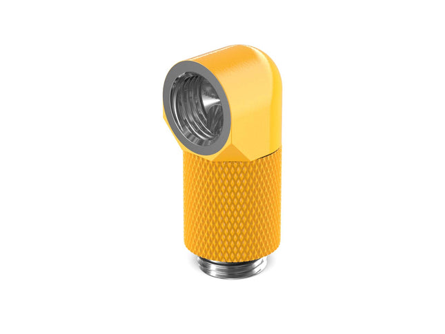 PrimoChill Male to Female G 1/4in. 90 Degree SX Rotary 20mm Extension Elbow Fitting - PrimoChill - KEEPING IT COOL Yellow
