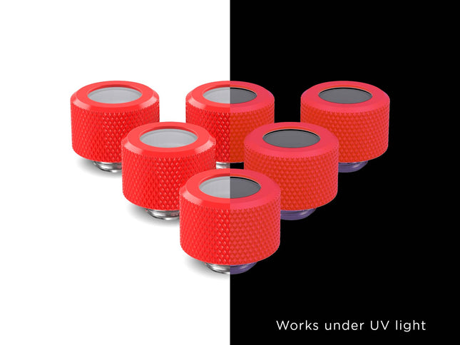 PrimoChill 14mm OD Rigid SX Fitting - 6 Pack - PrimoChill - KEEPING IT COOL UV Red