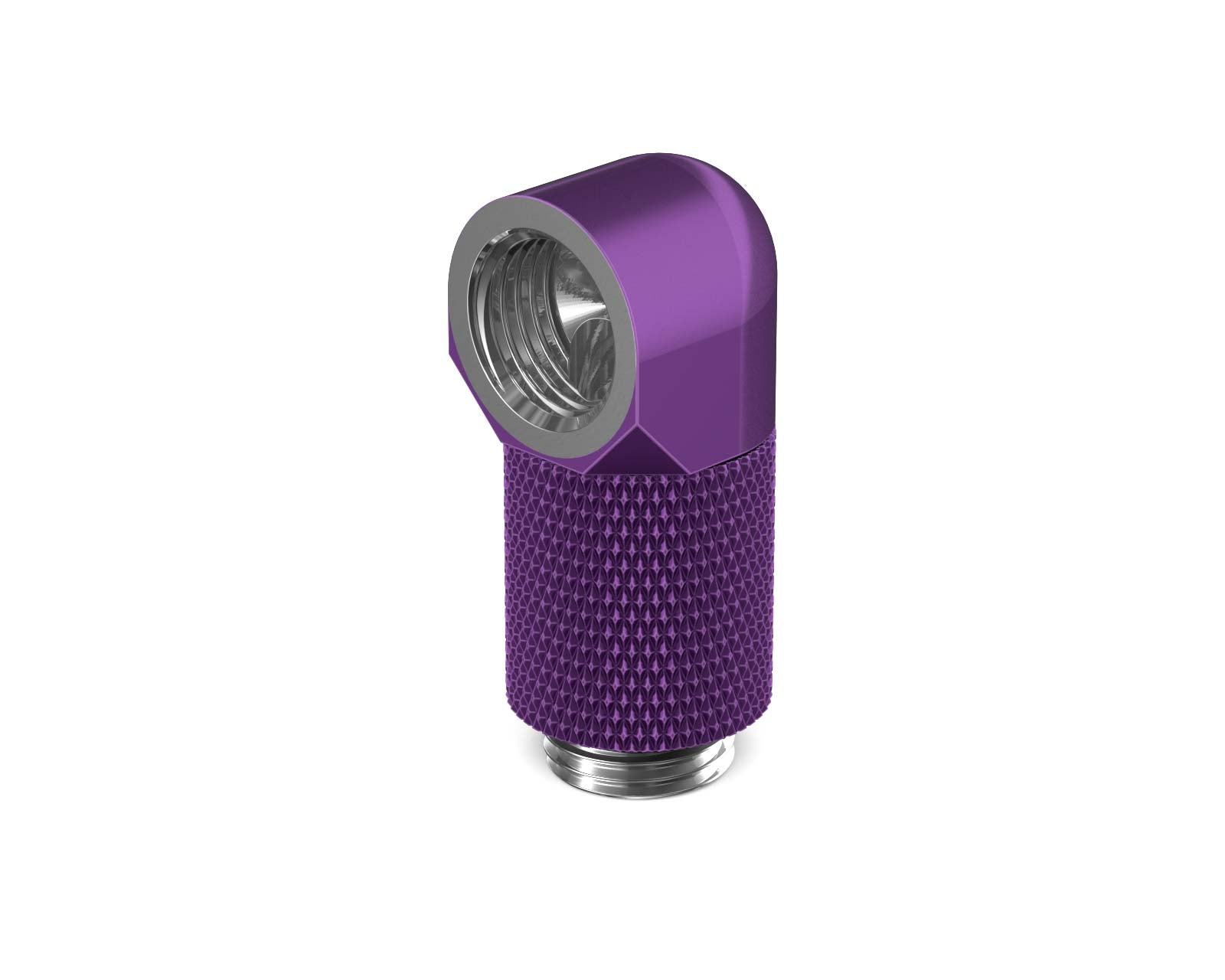 PrimoChill Male to Female G 1/4in. 90 Degree SX Rotary 20mm Extension Elbow Fitting - PrimoChill - KEEPING IT COOL Candy Purple