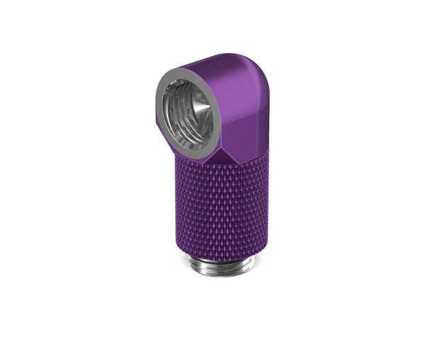 PrimoChill Male to Female G 1/4in. 90 Degree SX Rotary 20mm Extension Elbow Fitting - PrimoChill - KEEPING IT COOL Candy Purple