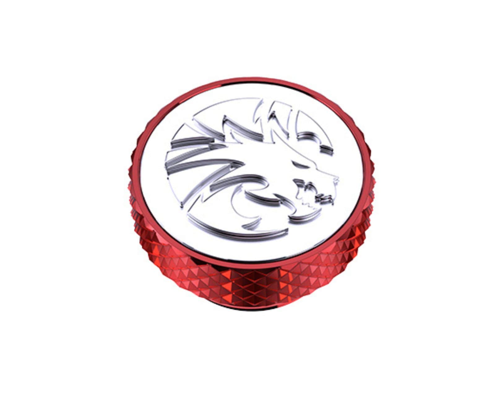 Bykski G 1/4in. Knurled Dragon Logo Stop Plug (B-PD5-DG) - PrimoChill - KEEPING IT COOL Red