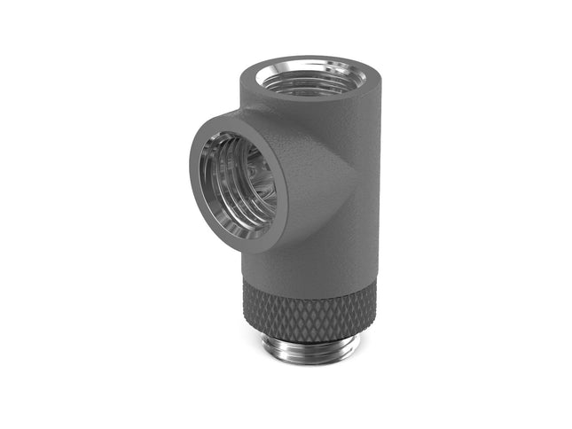 PrimoChill G 1/4in. Inline Rotary 3-Way SX Female T Adapter - PrimoChill - KEEPING IT COOL TX Matte Gun Metal