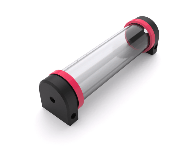 PrimoChill CTR Hard Mount Phase II Reservoir - Black POM - 240mm - PrimoChill - KEEPING IT COOL UV Pink