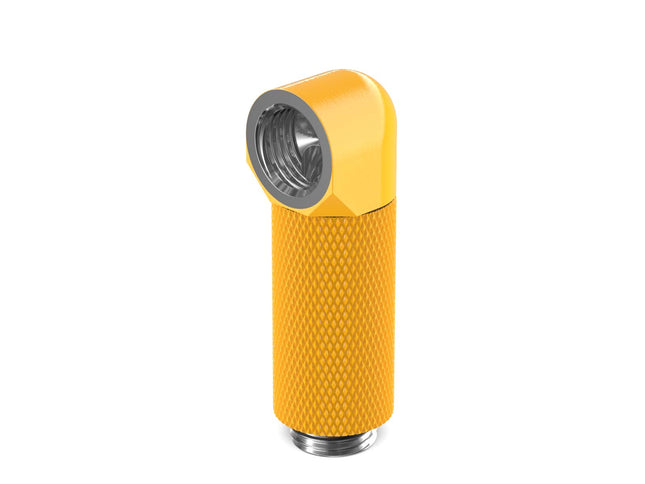 PrimoChill Male to Female G 1/4in. 90 Degree SX Rotary 35mm Extension Elbow Fitting - PrimoChill - KEEPING IT COOL Yellow