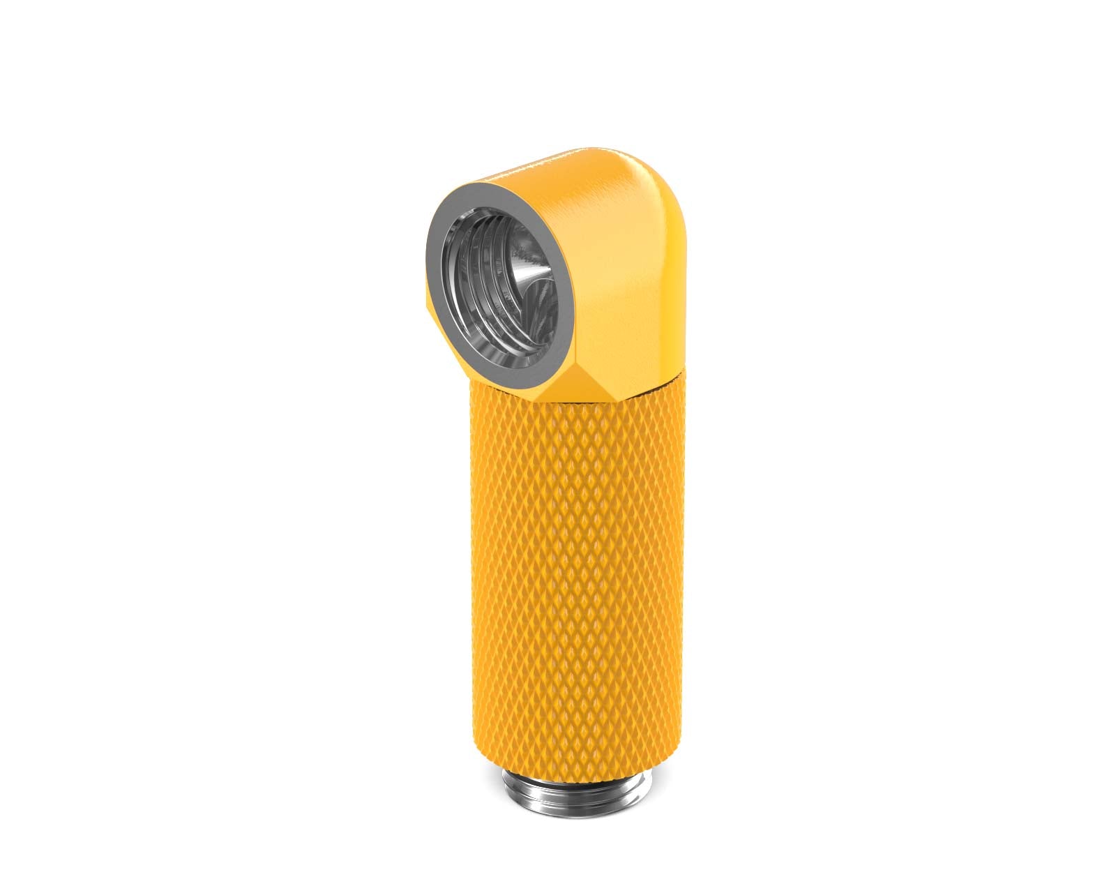 PrimoChill Male to Female G 1/4in. 90 Degree SX Rotary 35mm Extension Elbow Fitting - PrimoChill - KEEPING IT COOL Yellow