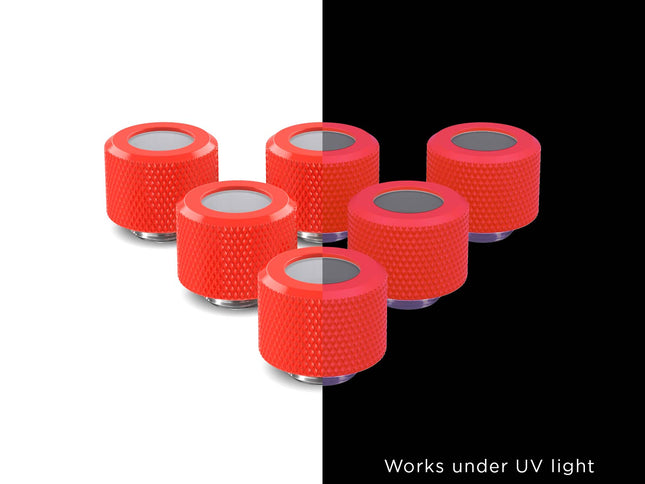 PrimoChill 12mm OD Rigid SX Fitting - 6 Pack - PrimoChill - KEEPING IT COOL UV Red