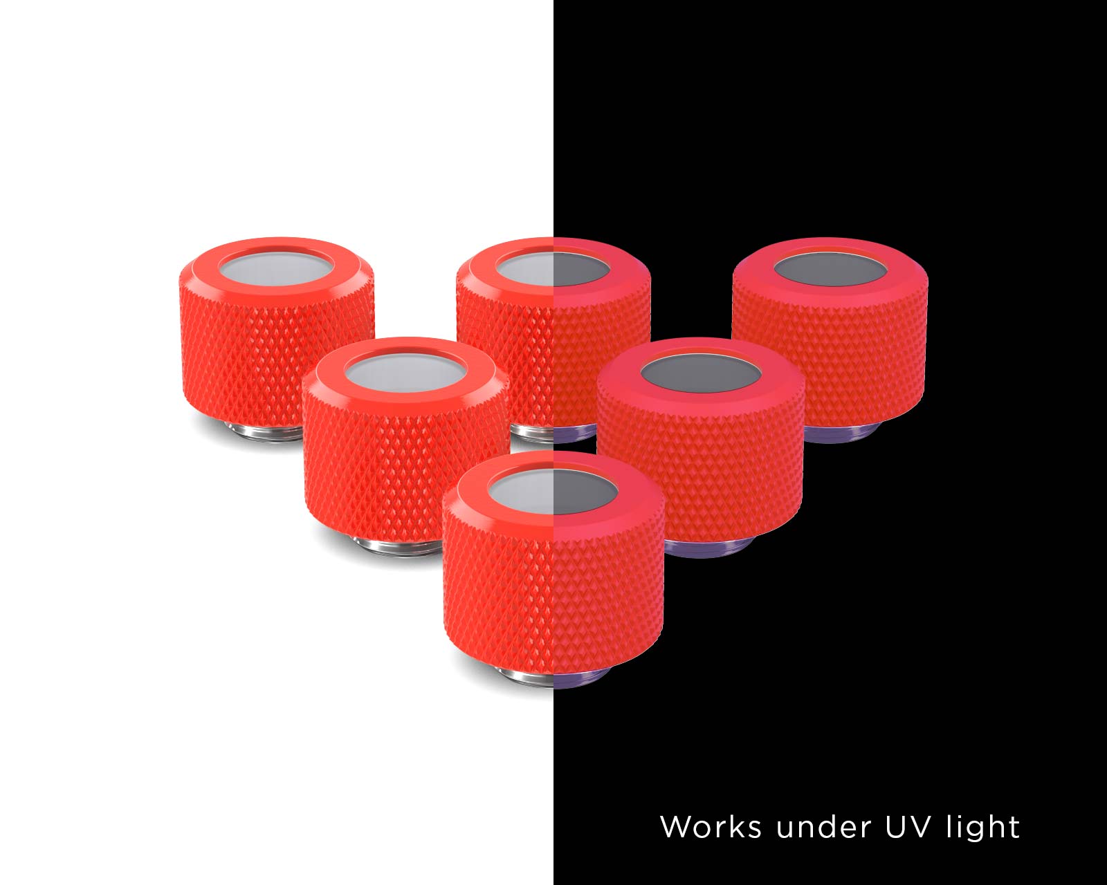 PrimoChill 12mm OD Rigid SX Fitting - 6 Pack - PrimoChill - KEEPING IT COOL UV Red