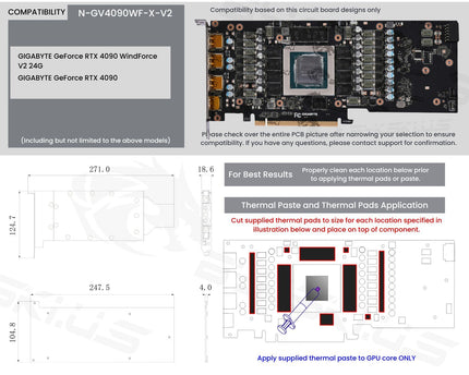 Bykski Metal/POM GPU Water Block and Backplate For GIGABYTE GeForce RTX 4090 WindForce V2 24G (N-GV4090WF-X-V2)