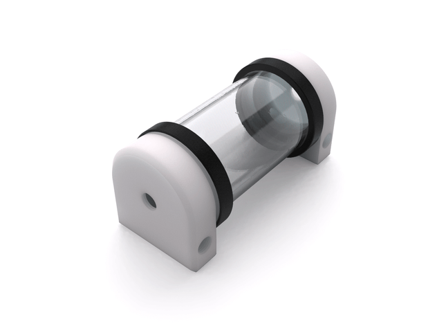 PrimoChill CTR Hard Mount Phase II Reservoir - White POM – 120mm - PrimoChill - KEEPING IT COOL TX Matte Black
