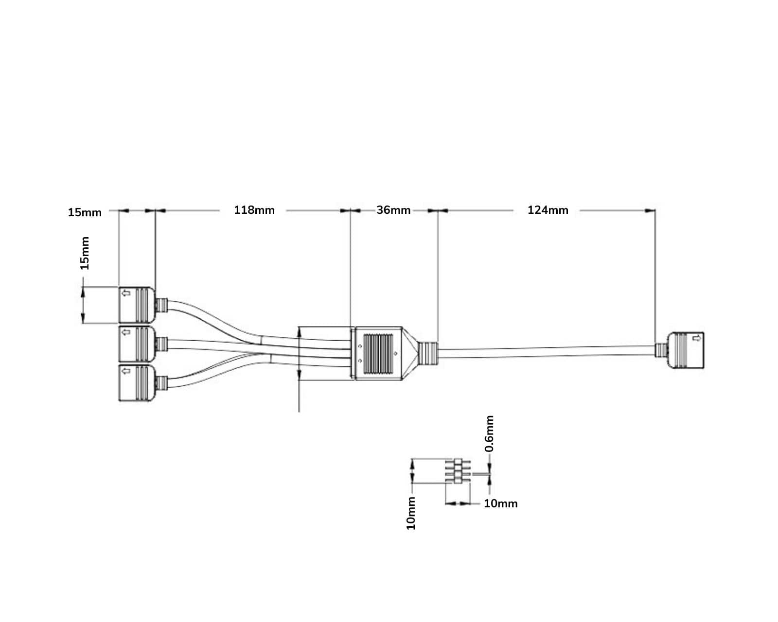 Bykski 5v / 12v Motherboard A-RGB / RGB Header 1x 6 Expansion Cable (B-1P6L-X) - PrimoChill - KEEPING IT COOL