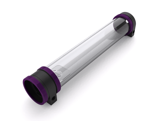 PrimoChill CTR Hard Mount Phase II High Flow D5 Enabled Reservoir - Black POM - 360mm - PrimoChill - KEEPING IT COOL Candy Purple