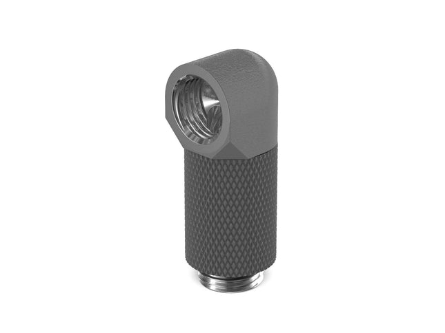 PrimoChill Male to Female G 1/4in. 90 Degree SX Rotary 25mm Extension Elbow Fitting - PrimoChill - KEEPING IT COOL TX Matte Gun Metal